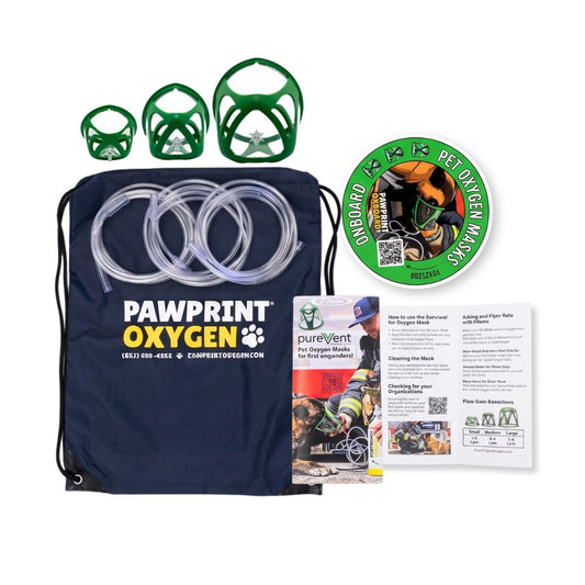 PureVent Pet Oxygen Mask Set - For Fire, EMS, and Police Departments